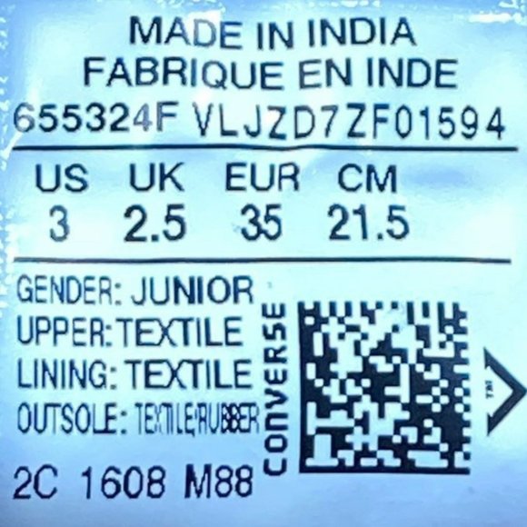 Converse Chuck Taylor All Star Sneakers 655324F Double Tongue Black Blue Youth 3 - Picture 8 of 8